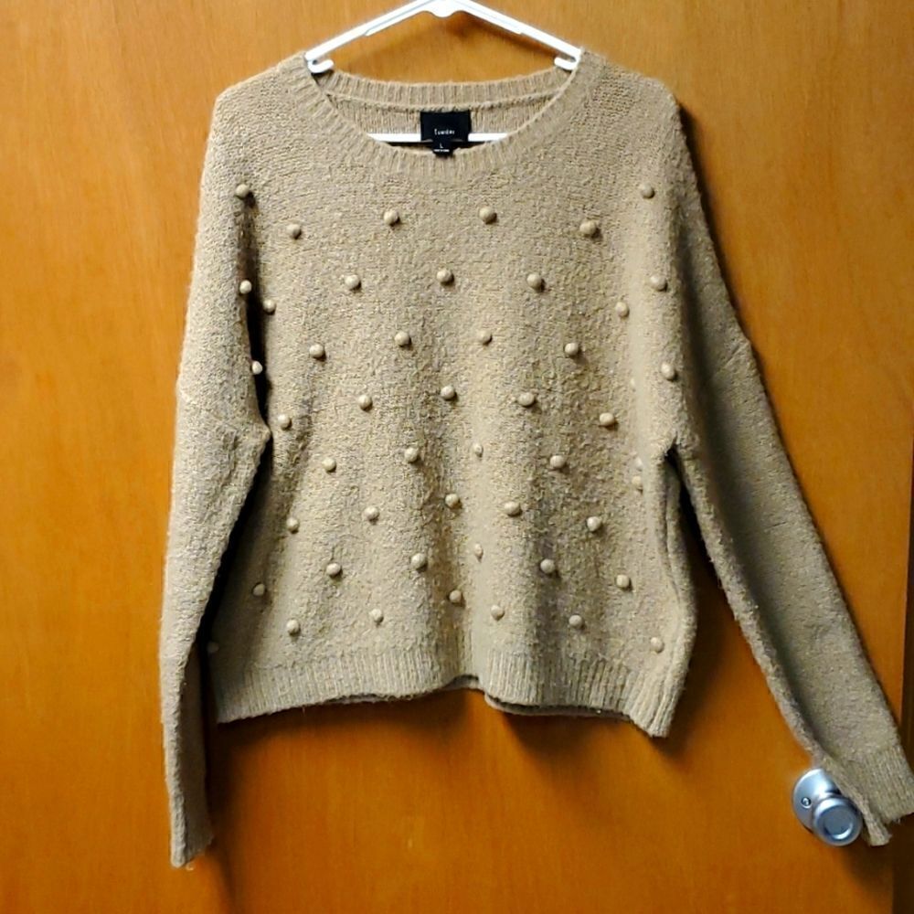 Lumiere Womans Tan Sweater,Size Large